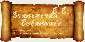 Branimirka Belanović vizit kartica
